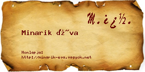 Minarik Éva névjegykártya